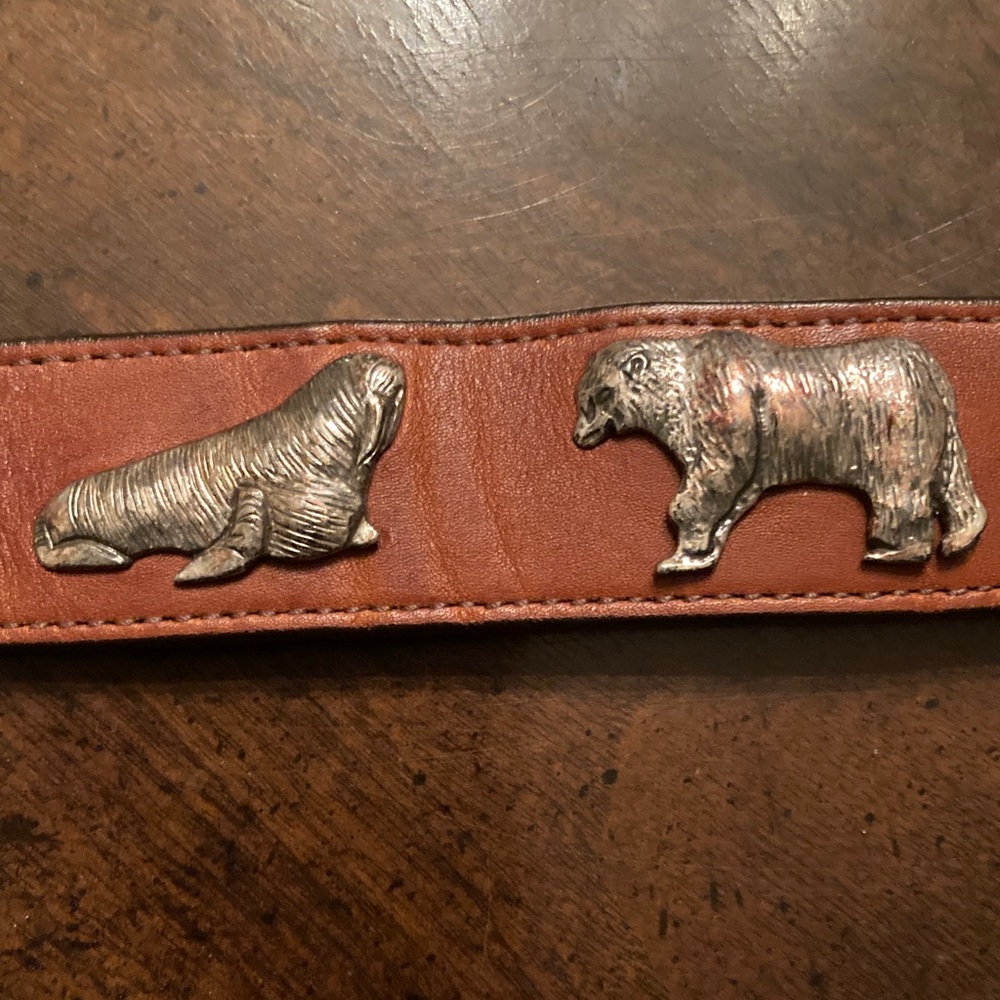 Honest by Brighton VINTAGE (1992)  “Endangered Species” Brown Leather Belt. - Picture 7 of 16